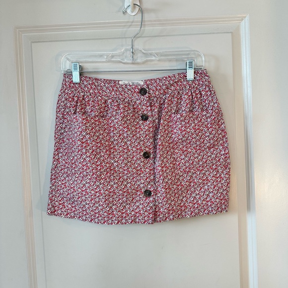Jack Wills Ditzy Floral Cotton Button Up Patch Pockets Mini Skirt, Size 4 - Picture 9 of 9